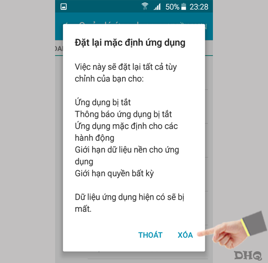 Chọn xóa